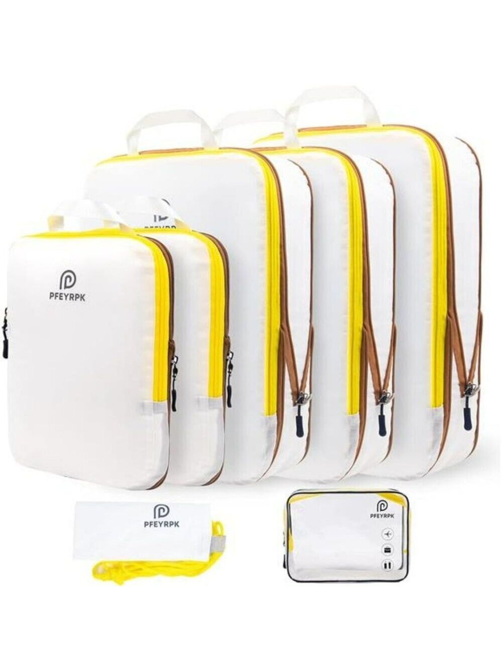 Compression Packing Cubes Travel Organizer Set Carry On Luggage Toiletry Bags  3